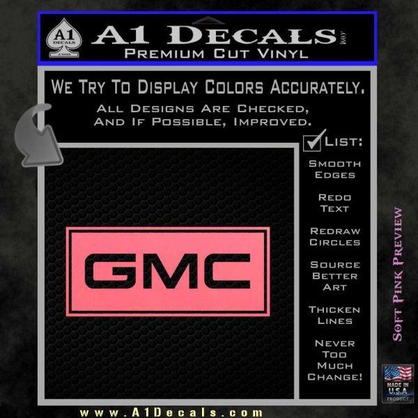 Pink GMC Logo - GMC Logo Decal Sticker RT » A1 Decals