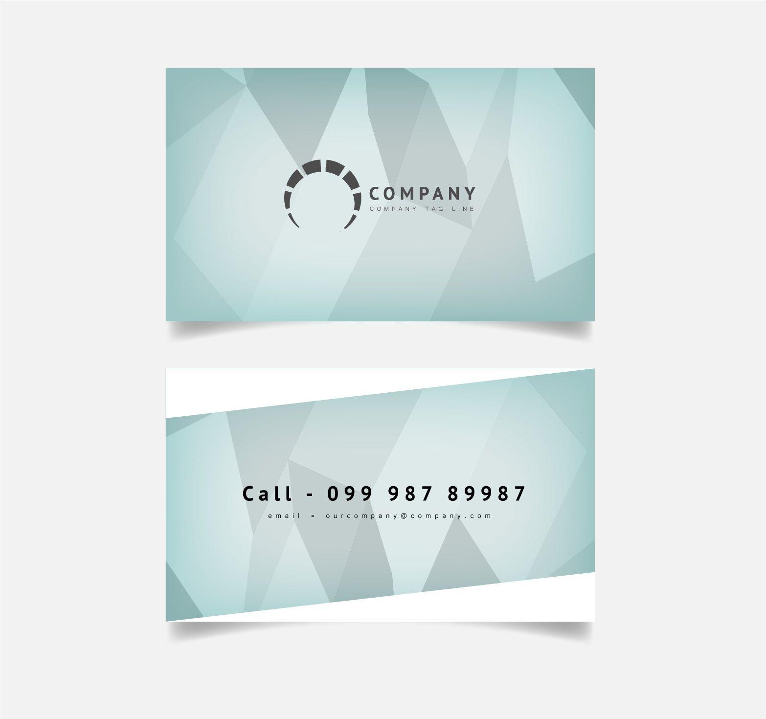 Green Polygon Logo - Blue polygon logo business card Free Vector | free vectors | UI Download