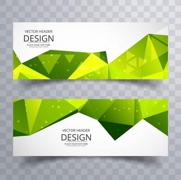 Green Polygon Logo - Green polygon banners Vector