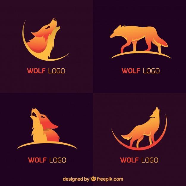 Orange Wolf Logo - Modern wolf logo collection Vector | Free Download
