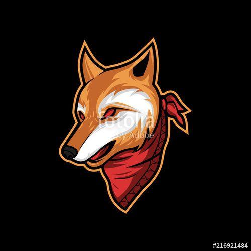 Orange Wolf Logo - Orange wolf head vector illustration mascot logo