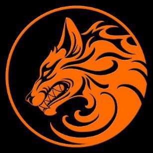 Orange Wolf Logo - Wolf Stickers