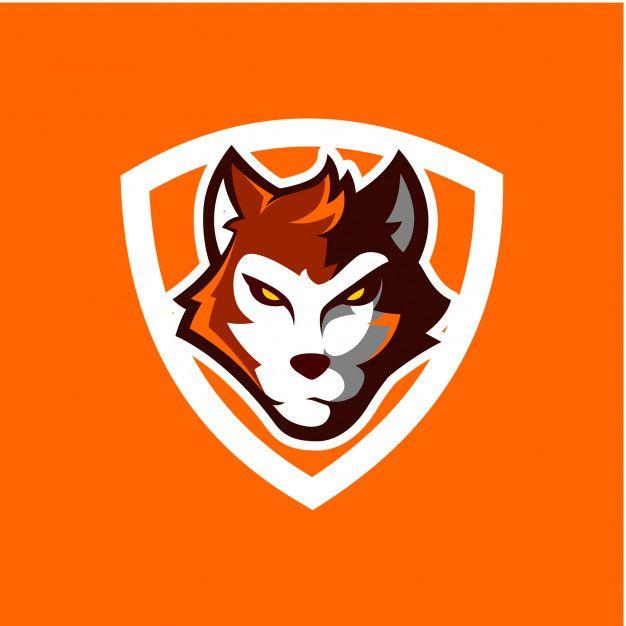 Orange Wolf Logo - Shield wolf icon Vector | Premium Download