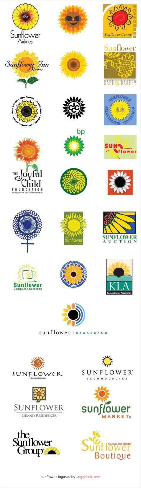 Sunflower Logo - Sunflower logo set + inspiration set - Logoblink.com