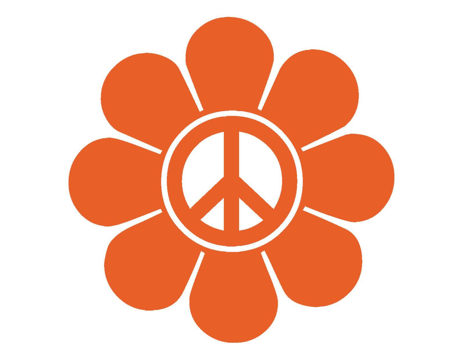 70s Flower Logo - $5.99 - Flower Peace Sign Window Decal Vinyl Sticker Orange 6X6 ...