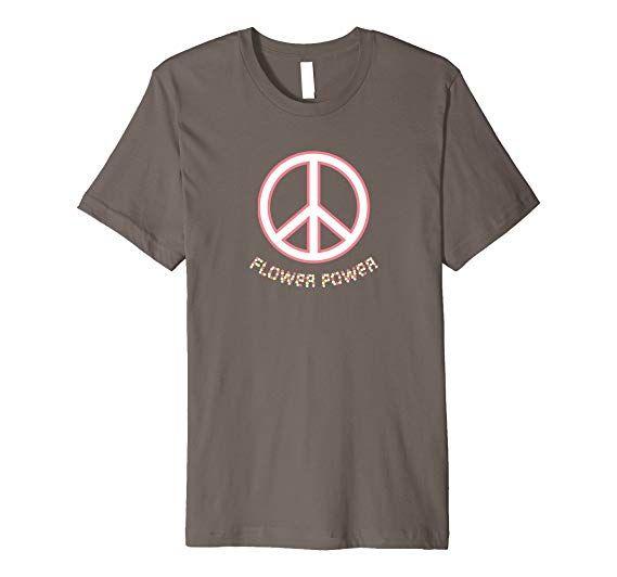 70s Flower Logo - Peace Flower Power Hippy Hippie 60's 70's T Shirt: Clothing