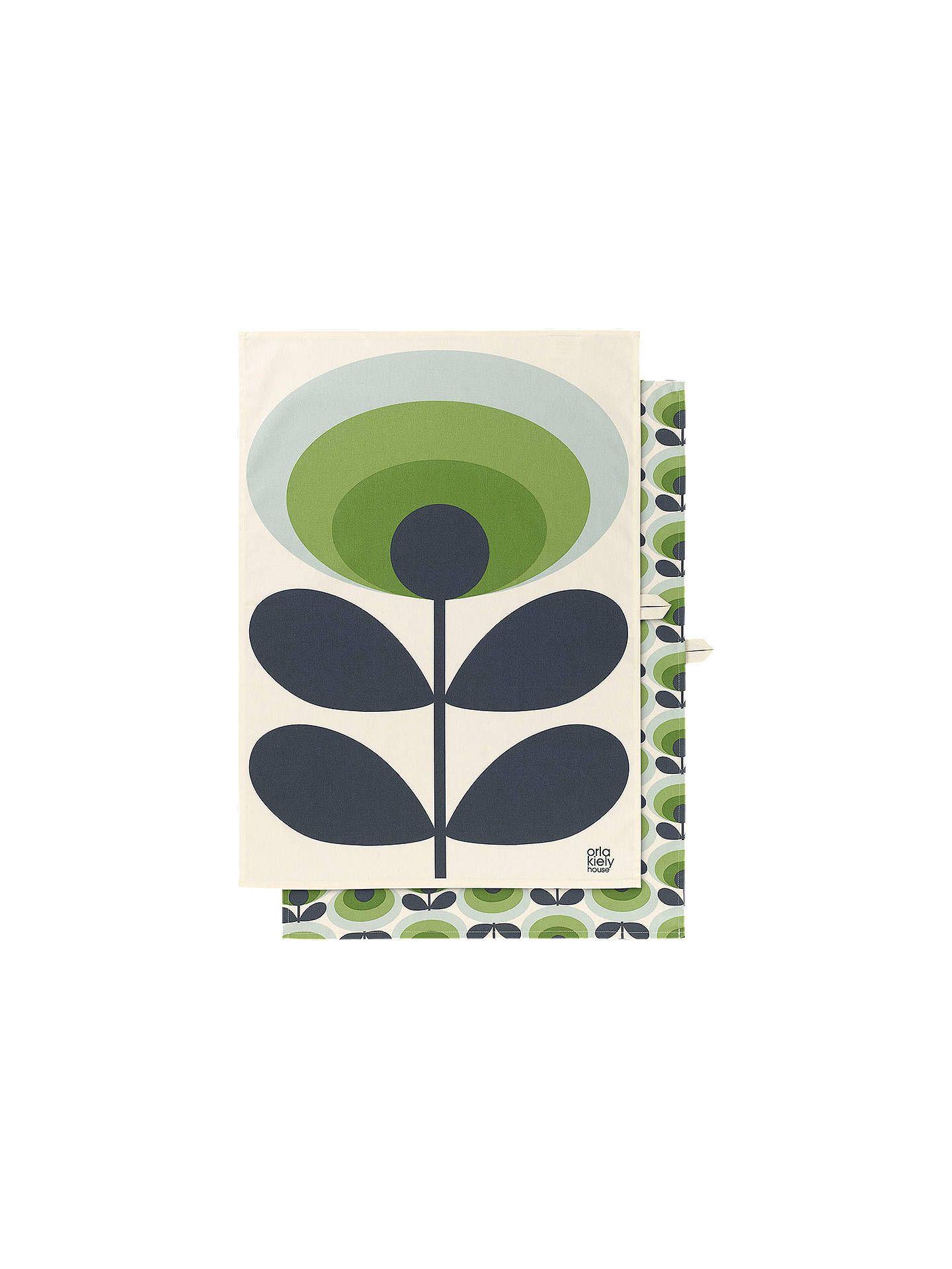70s Flower Logo - Orla Kiely 70s Flower Tea Towel, Pack of 2 at John Lewis & Partners