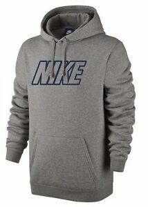 Grey Nike Logo - Men's New Nike Logo Fleece Hoodie Hoody Hooded Sweatshirt Jumper ...