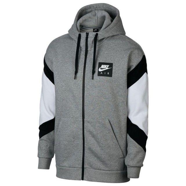 Grey Nike Logo - Cotton mix logo hoodie , grey, Nike | La Redoute
