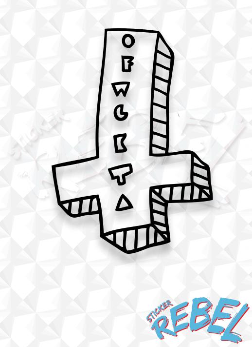 OFWGKTA Cross Logo - odd future cross stickers | Sticker Rebel