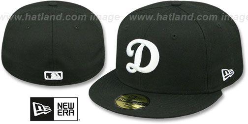 Dodgers D- Logo - Dodgers D TEAM-BASIC Black-White Fitted Hat by New Era