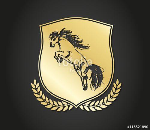 Gold Horse Logo - Golden Horse Logo shield