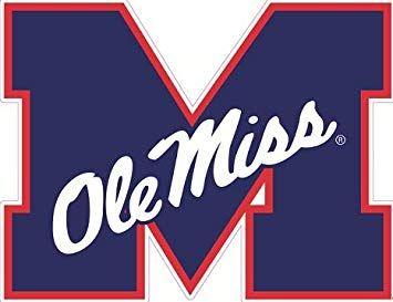 University of Mississippi Logo - Amazon.com: 4 inch OLE Miss M Logo Decal University of Mississippi ...