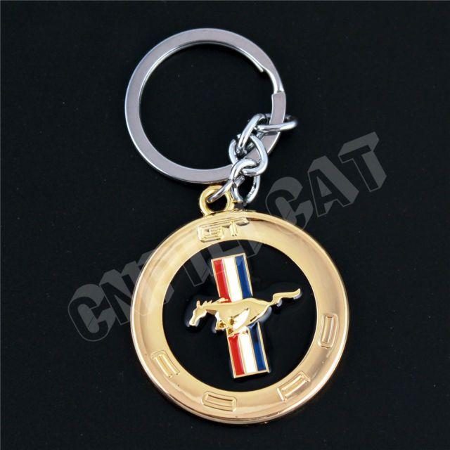 Gold Horse Logo - 3D Gold Horse Logo Car Key Ring Chain Keychains Gift for Mustang