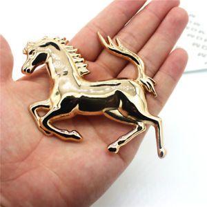 Gold Horse Logo - Ferrari Emblem Metal Horse Logo Car Gold 3D Bumper Badge Sticker