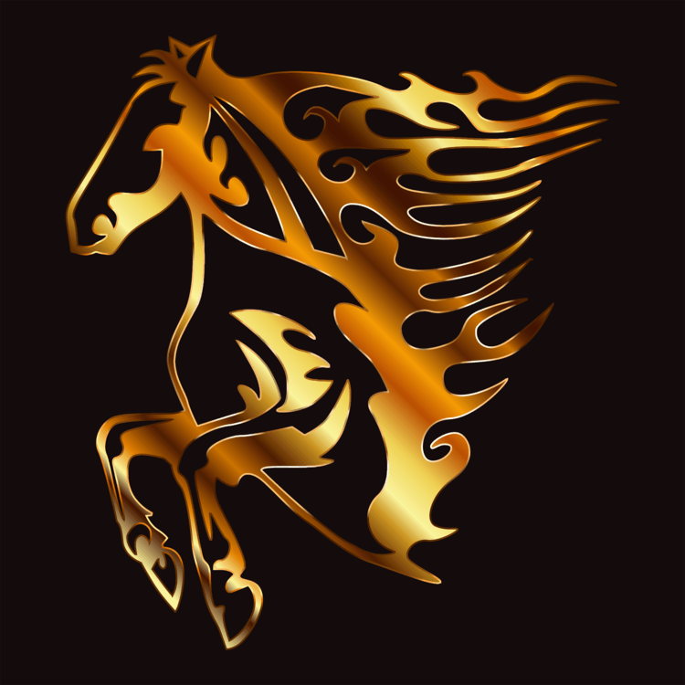 Gold Horse Logo - Horse Flame Gold Fire free commercial clipart, Flame, Gold