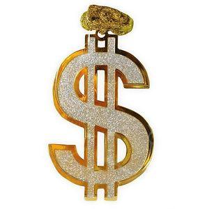 Gangster Money Logo - Giant Dollar Sign Gangster Necklace Hip Hop Cash Money Pimp Rapper