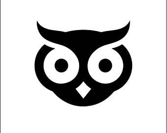 Owl Face Logo - Owl face decal | Etsy