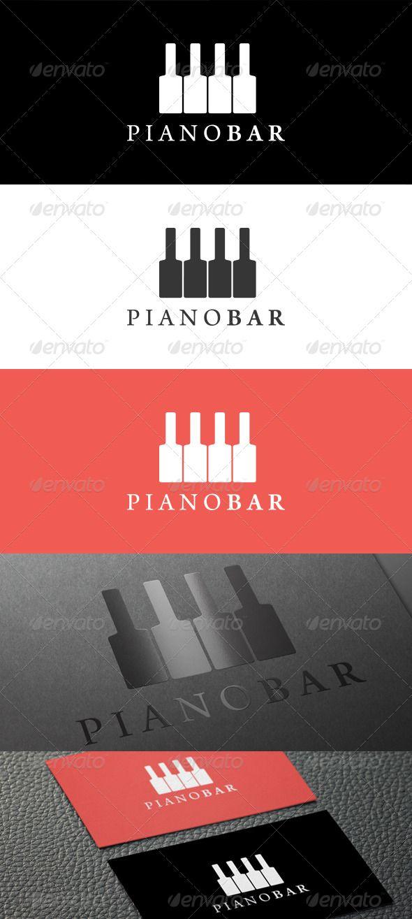 Red Bar Company Logo - Piano Bar Logo #GraphicRiver An elegant and creative logo template ...