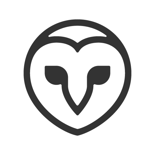 Black and White Owl Logo - Heart owl