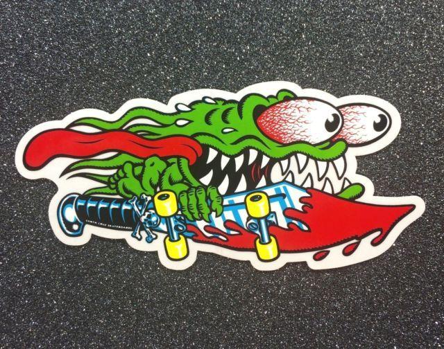 Santa Cruz Slasher Logo - Santa Cruz Slasher Sword Skateboard Sticker 6in Large Hand Dot SI | eBay