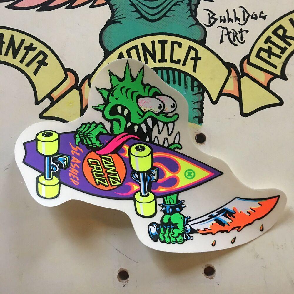 Santa Cruz Slasher Logo - vintage skateboard sticker Santa Cruz SLASHER 1980's Original deck ...