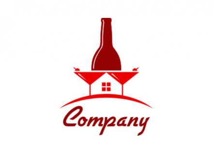Red Bar Company Logo - Home Bar Logo Design