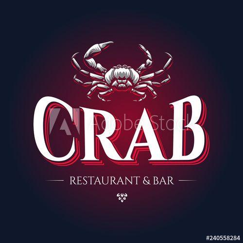 Red Bar Company Logo - Crab seafood restaurant or bar business company logo template Vector