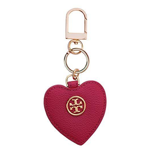 FOB Heart Logo - Amazon.com: Tory Burch Leather Key Fob Heart Chain TB Logo ...