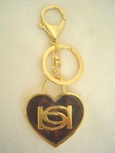 FOB Heart Logo - New BEBE in Gold Tortoise Logo Heart Key Fob 212706