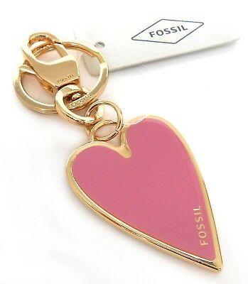 FOB Heart Logo - NWT FOSSIL KEY Chain Ring Fob / Bag Charm, Heart, Logo, Pink/multi ...