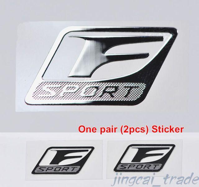 F Sport Logo - Pair (2 Pcs) Polished Chrome F Sport Logo Car Emblem Sticker Decal