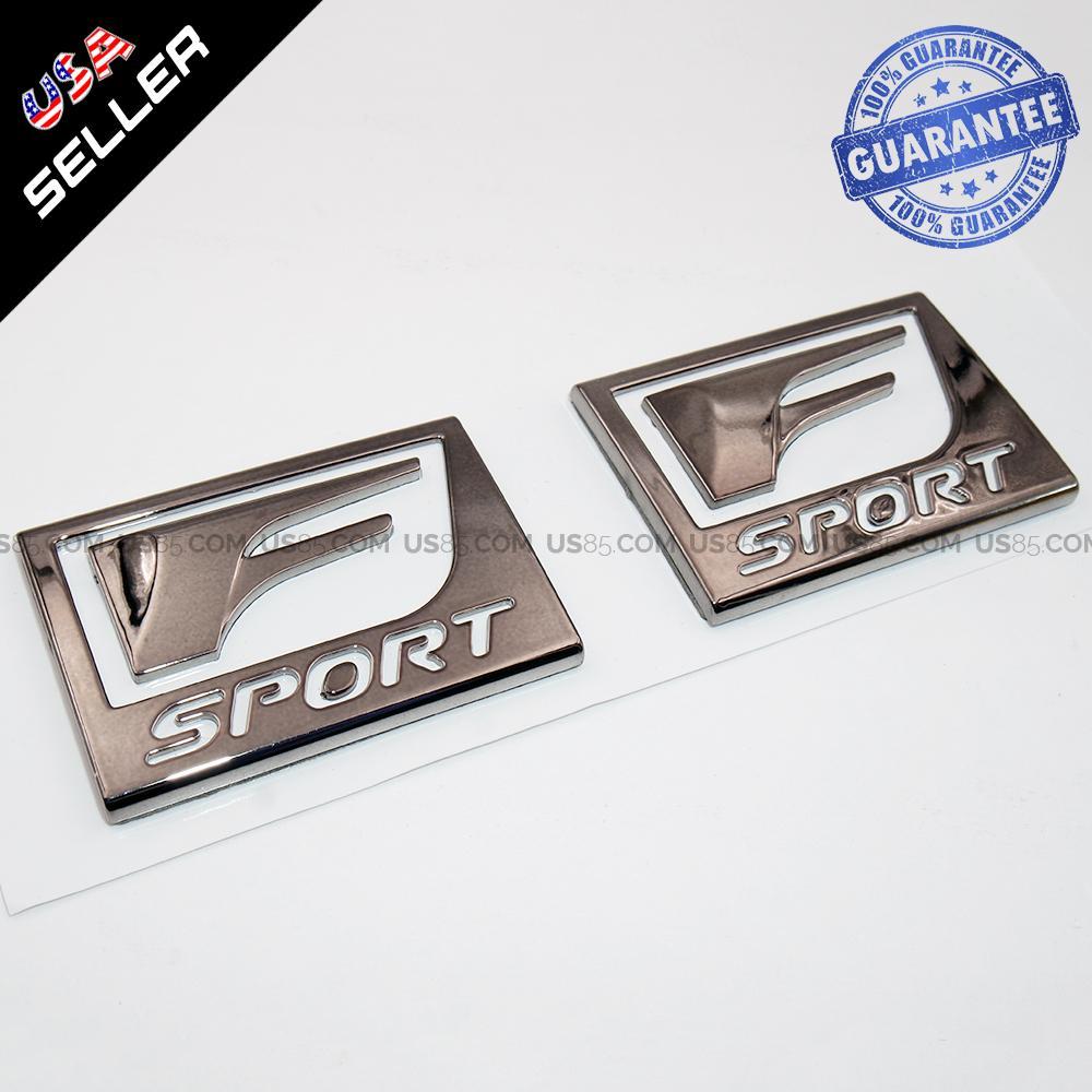 F Sport Logo - 2x Chrome Black F Sport Logo ABS Badge Side Fender Marker Emblem OEM