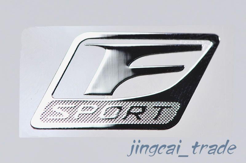 F Sport Logo - Pair (2 pcs) Polished Chrome F Sport Logo Car Emblem Sticker Decal