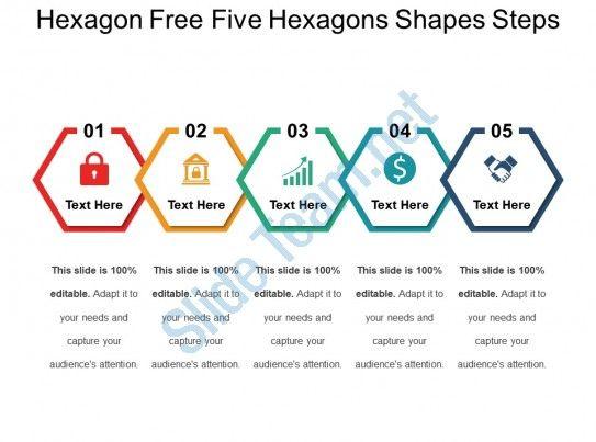 Five Hexagon Logo - Hexagon Free Five Hexagons Shapes Steps | PowerPoint Templates ...