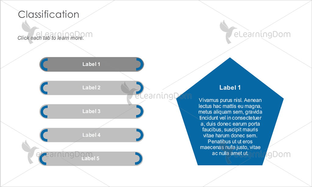 Five Hexagon Logo - Five Interactive Labels with Hexagon - eLearningDom
