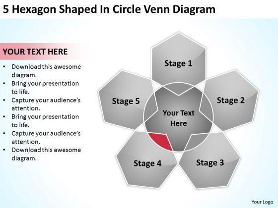 Five Hexagon Logo - 5 Hexagon Shaped In Circle Venn Diagram Ppt How To Do Business Plan ...