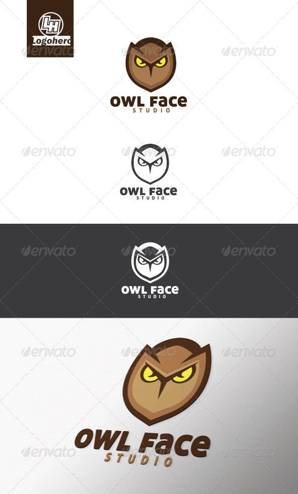 Owl Face Logo - Owl Face Logo Template by logohero | GraphicRiver
