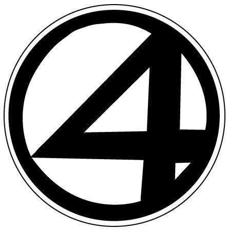 Fantastic Four Black and White Logo - Fantastic 4 symbol. Fantastic Four Symbol Decal Window Sticker