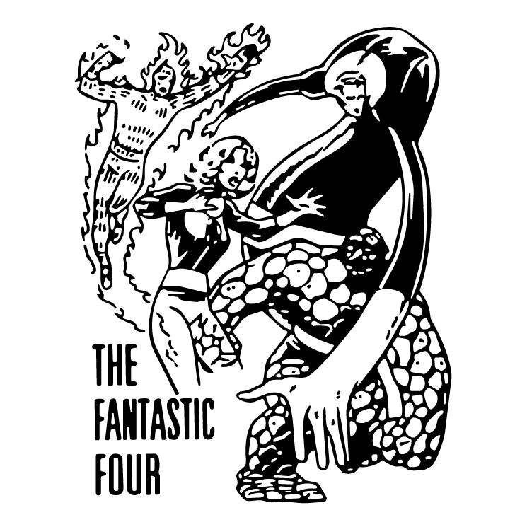 Fantastic Four Black and White Logo - The fantastic four 0 Free Vector / 4Vector