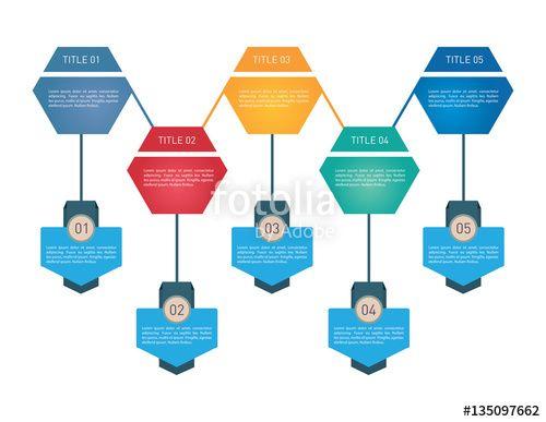 Five Hexagon Logo - Hexagon infographic with five titles