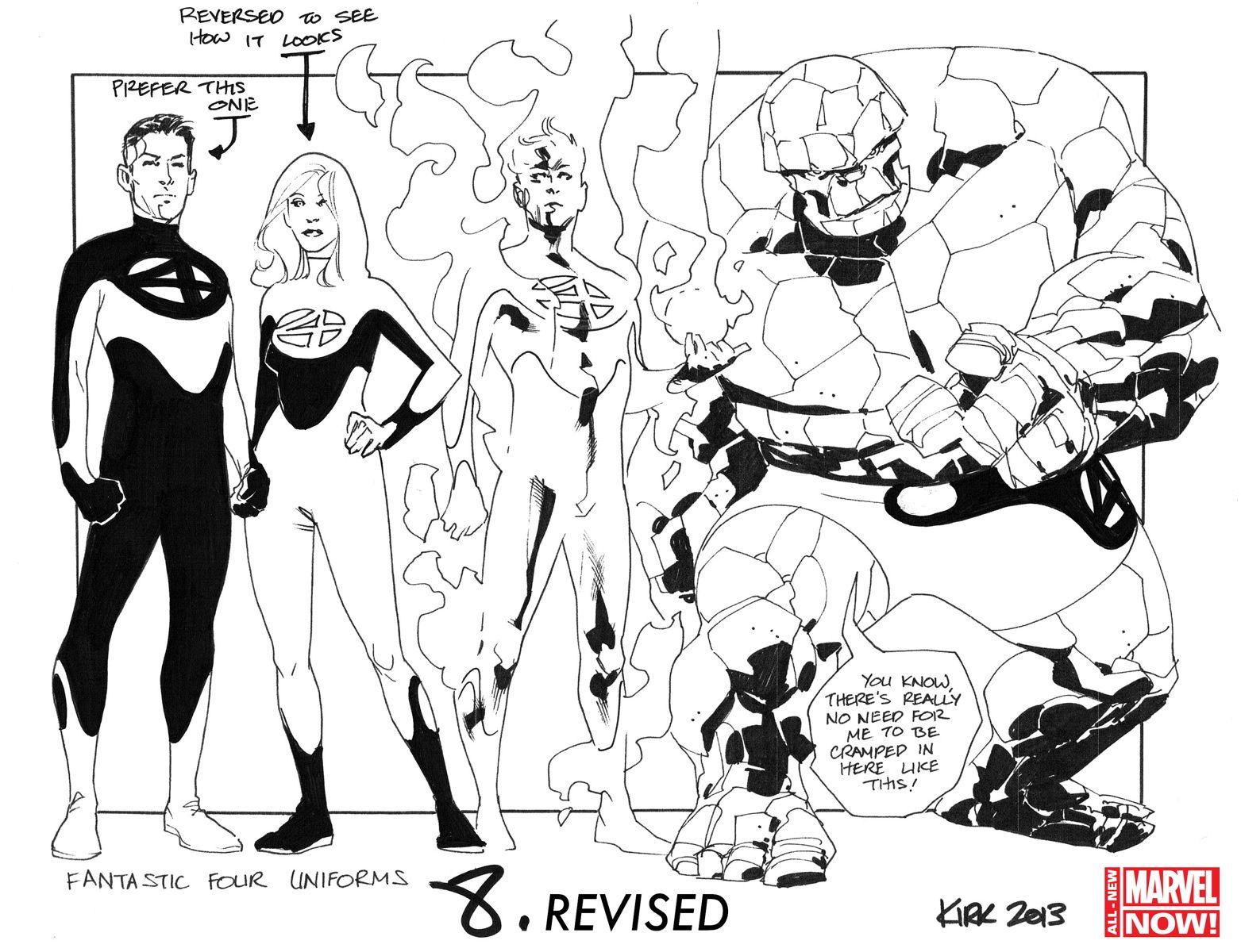 Fantastic Four Black and White Logo - The FANTASTIC FOUR's New Costumes - In All Their Black & Red Glory