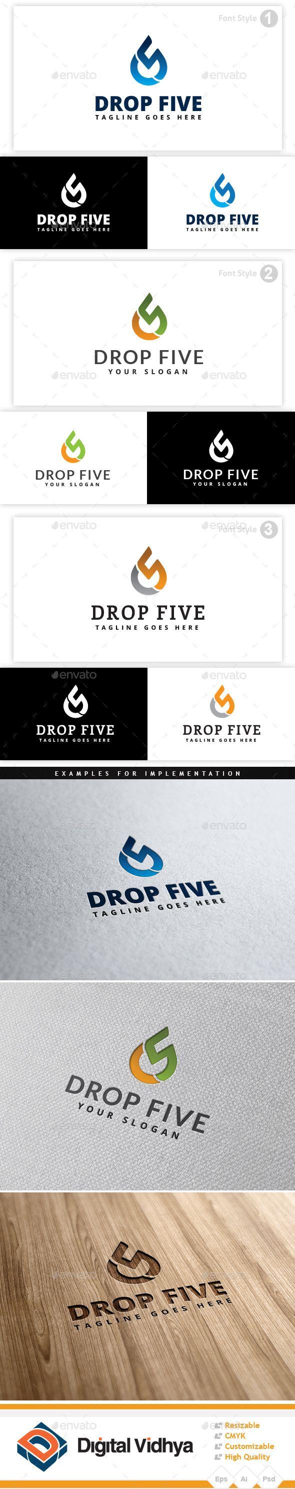 Five Hexagon Logo - Drop & Five Logo | Logos, Drop and Symbol logo