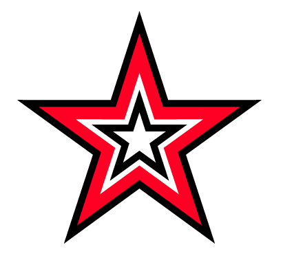 Red White and Black Star Logo - Red, Black, and White Star