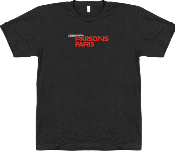 Red and White for the W Logo - Parsons Paris T-shirt - Black w/Red and White Logo – The New School ...