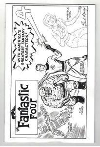 Fantastic Four Black and White Logo - Fantastic Four Kirby HIdden Gem Black and White Cover