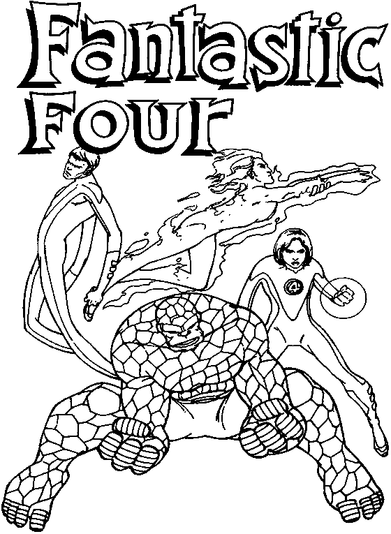 Fantastic Four Black and White Logo - Coloring Fantastic Four picture