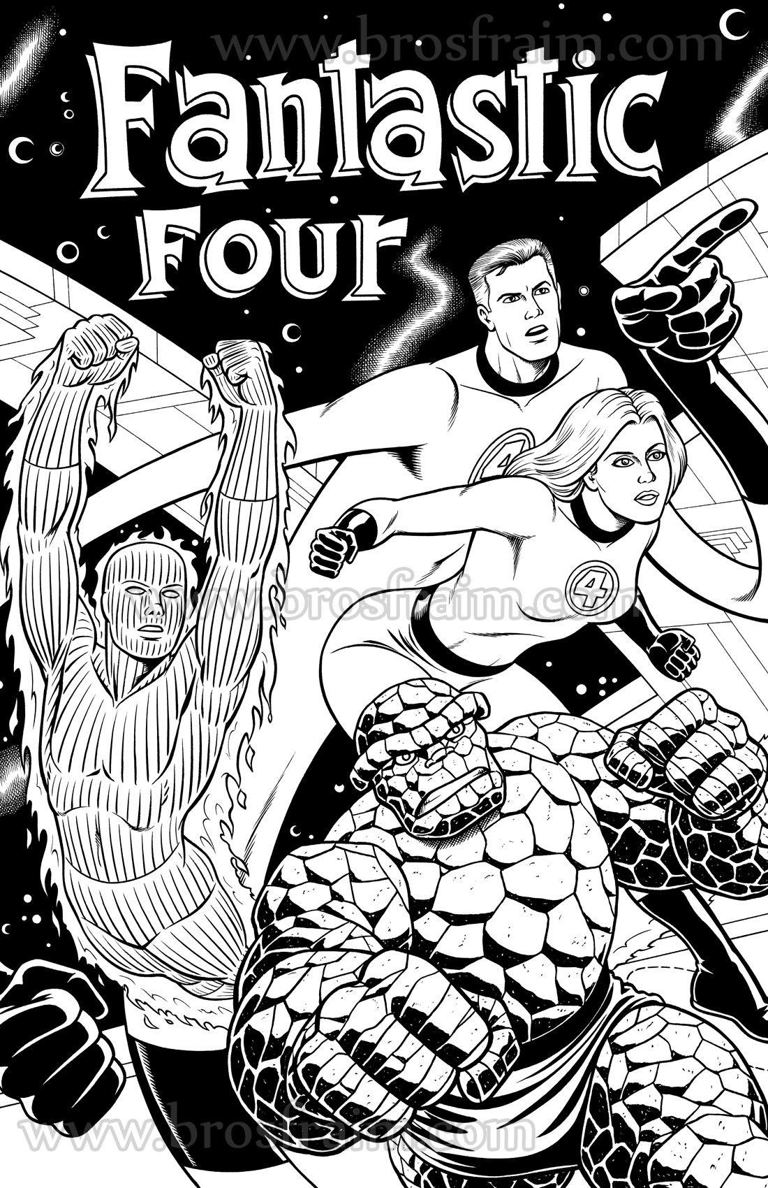 Fantastic Four Black and White Logo - FANTASTIC FOUR with Logo! #2, in Brendon and Brian Fraim's 11x14 and ...
