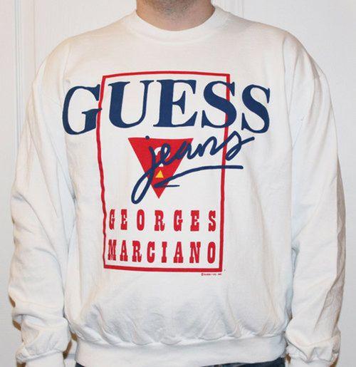 Guess Jeans Logo - Vintage Guess Jeans Georges Marciano Big Logo Crew Neck (Size L)