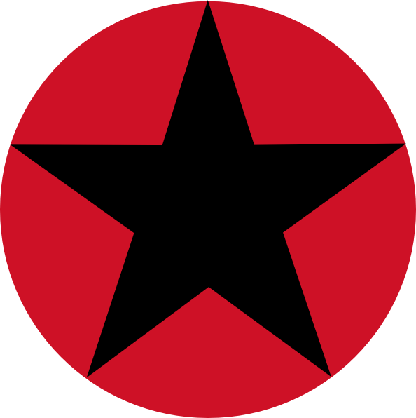Red White and Black Star Logo - Circle with star image transparent library - RR collections